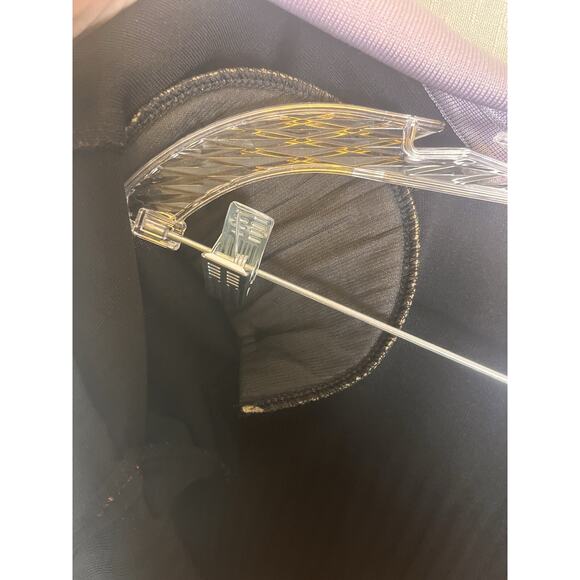 Exclusively Misook Size XL Open Front Cardigan Sweater Ribbed Knit Black Purple - Picture 6 of 7